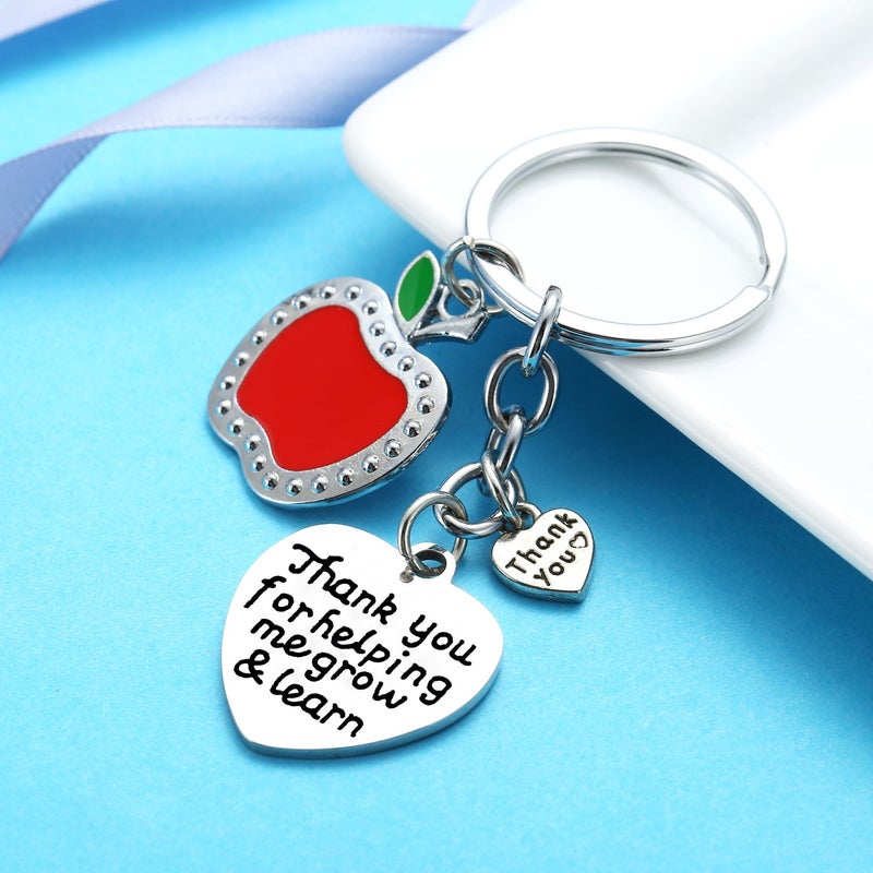 Nimteve Teacher Keychain Thank You Gifts Thank You For Helping Me Grow And Learn Teacher Appreciation Jewelry - Image 2